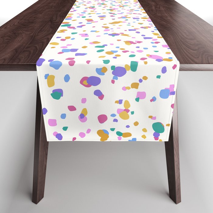 Festive Speckled Dot Pattern - Funfetti Rainbow Table Runner Gallery Image 1