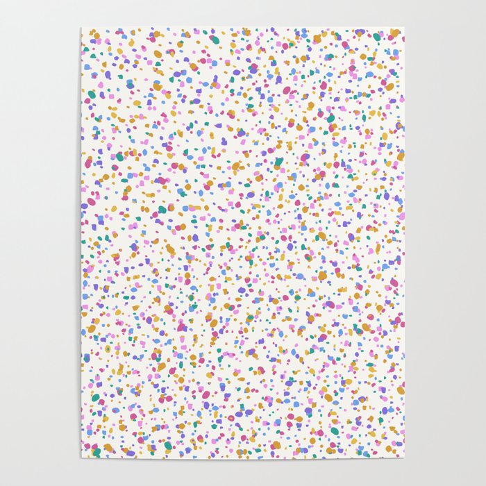 Festive Speckled Dot Pattern - Funfetti Rainbow Poster Gallery Image 1