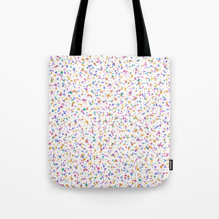 Festive Speckled Dot Pattern - Funfetti Rainbow Tote Bag Gallery Image 1