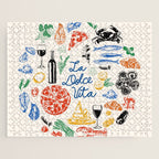 La Dolce Vita Colorful Italian Cuisine Food Doodles Jigsaw Puzzle Gallery Image 1