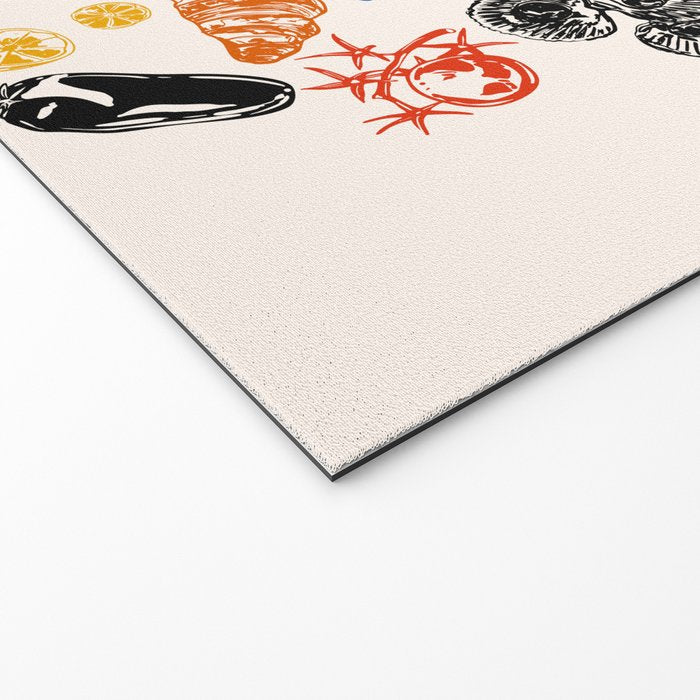 La Dolce Vita Colorful Italian Cuisine Food Doodles Welcome Mat Gallery Image 2