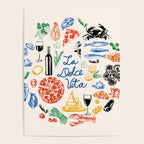 La Dolce Vita Colorful Italian Cuisine Food Doodles Poster Gallery Image 4