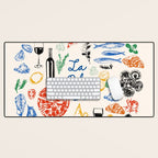 La Dolce Vita Colorful Italian Cuisine Food Doodles Desk Mat Gallery Image 1