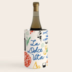 La Dolce Vita Colorful Italian Cuisine Food Doodles Wine Chiller Gallery Image 1