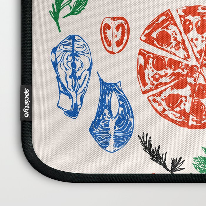 La Dolce Vita Colorful Italian Cuisine Food Doodles Laptop Sleeve Gallery Image 3