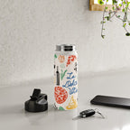 La Dolce Vita Colorful Italian Cuisine Food Doodles Water Bottle Gallery Image 4