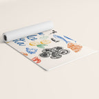 La Dolce Vita Colorful Italian Cuisine Food Doodles Yoga Mat Gallery Image 2