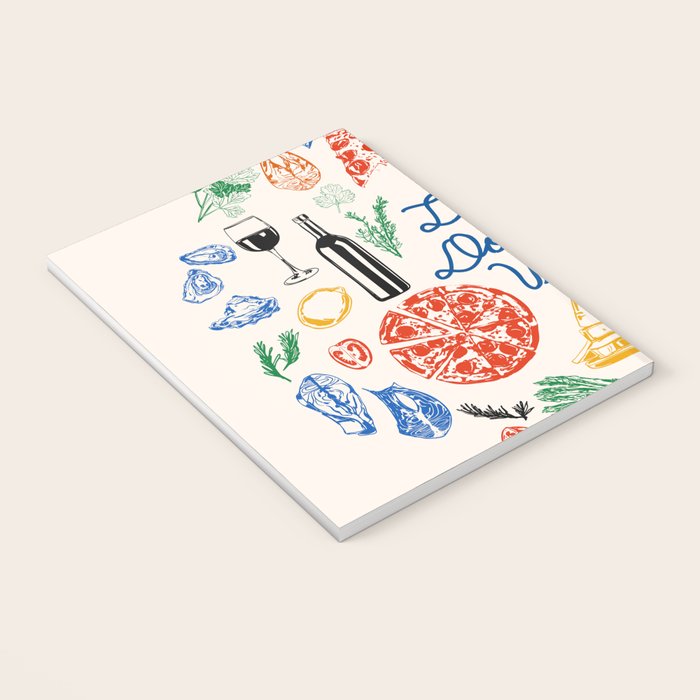 La Dolce Vita Colorful Italian Cuisine Food Doodles Notebook Gallery Image 3