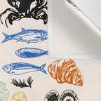 La Dolce Vita Colorful Italian Cuisine Food Doodles Wall Tapestry Gallery Image 3