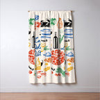 La Dolce Vita Colorful Italian Cuisine Food Doodles Window Curtain Gallery Image 3