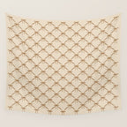 Bows & Ribbons Pattern LVI Neutral Beige Wall Tapestry Gallery Image 4