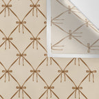 Bows & Ribbons Pattern LVI Neutral Beige Wall Tapestry Gallery Image 3