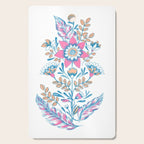 Folk Floral - Cyan, pink and yellow Cutting Board Gallery Image 1