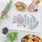 Folk Floral - Cyan, pink and yellow Cutting Board Gallery Image 2