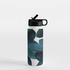 Indigo Blue Plant Leaves Water Bottle Gallery Image 1