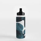 Indigo Blue Plant Leaves Water Bottle Gallery Image 2