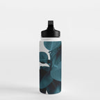 Indigo Blue Plant Leaves Water Bottle Gallery Image 3