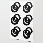 Black & White Minimalist Ink Tribal Mid Century Pattern Dark Painting Pattern Wallpaper Gallery Image 2