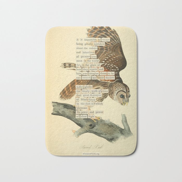 Bird Divinations: Barred Owl (about: almanacofbirds.org) Bath Mat Gallery Image 1