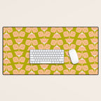 Retro Peach Blossoms Pattern - Green Desk Mat Gallery Image 1