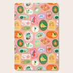 Vintage fruit sticker label cartoon pattern Cutting Board Gallery Image 1