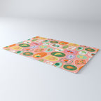 Vintage fruit sticker label cartoon pattern Rug Gallery Image 3