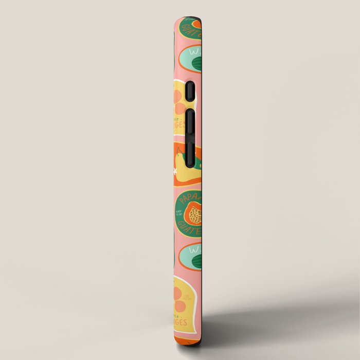 Vintage fruit sticker label cartoon pattern iPhone Case Gallery Image 2