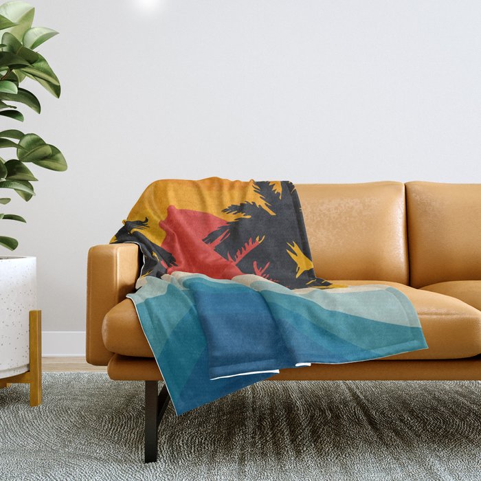 Abstract landscape art #5 Throw Blanket Gallery Image 1