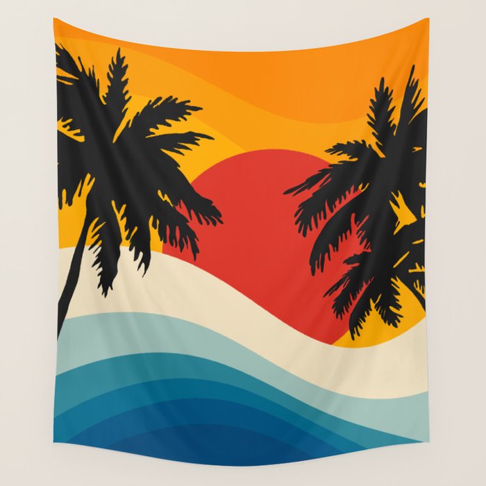 Abstract landscape art #5 Wall Tapestry Gallery Image 1