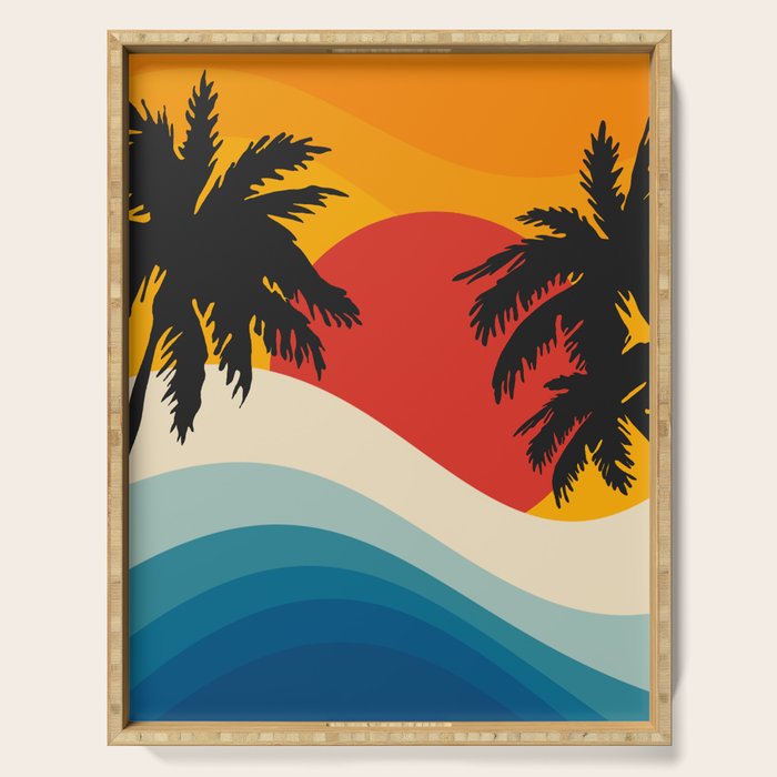 Abstract landscape art #5 Serving Tray Gallery Image 1