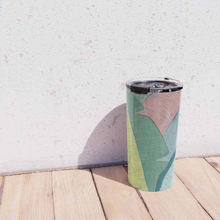 Banana leaves pastel colors Travel Mug Gallery Image 4