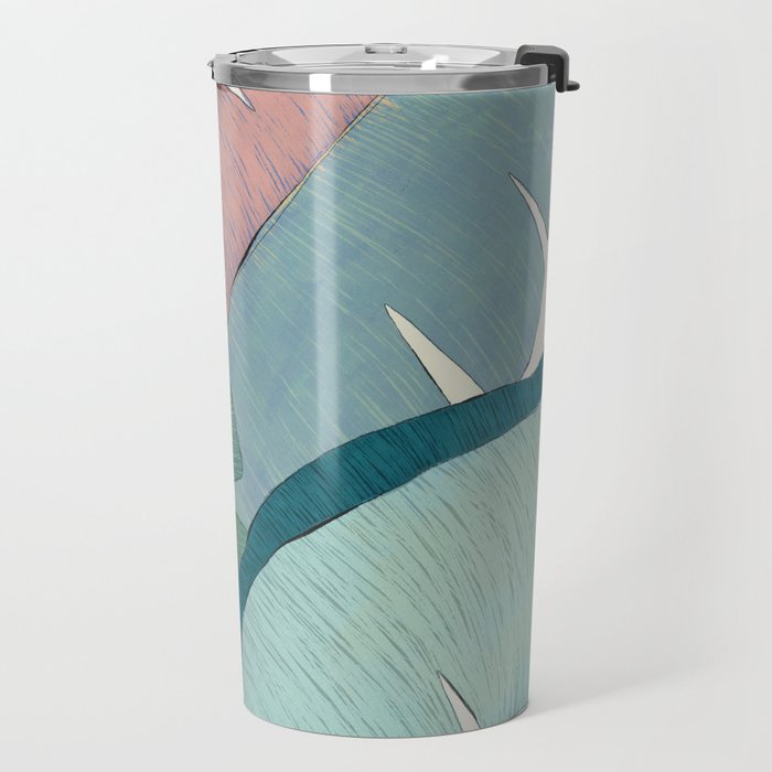 Banana leaves pastel colors Travel Mug Gallery Image 2