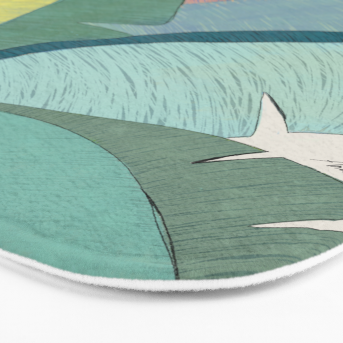 Banana leaves pastel colors Bath Mat Gallery Image 3