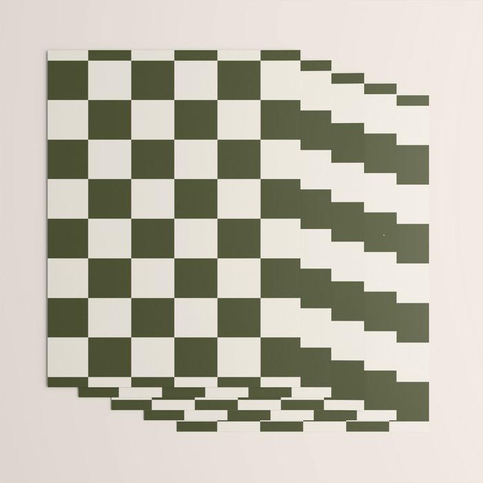 Checkered (Olive Cream) Wrapping Paper Gallery Image 3