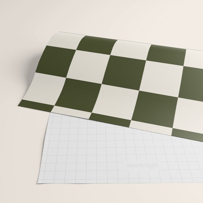 Checkered (Olive Cream) Wrapping Paper Gallery Image 2
