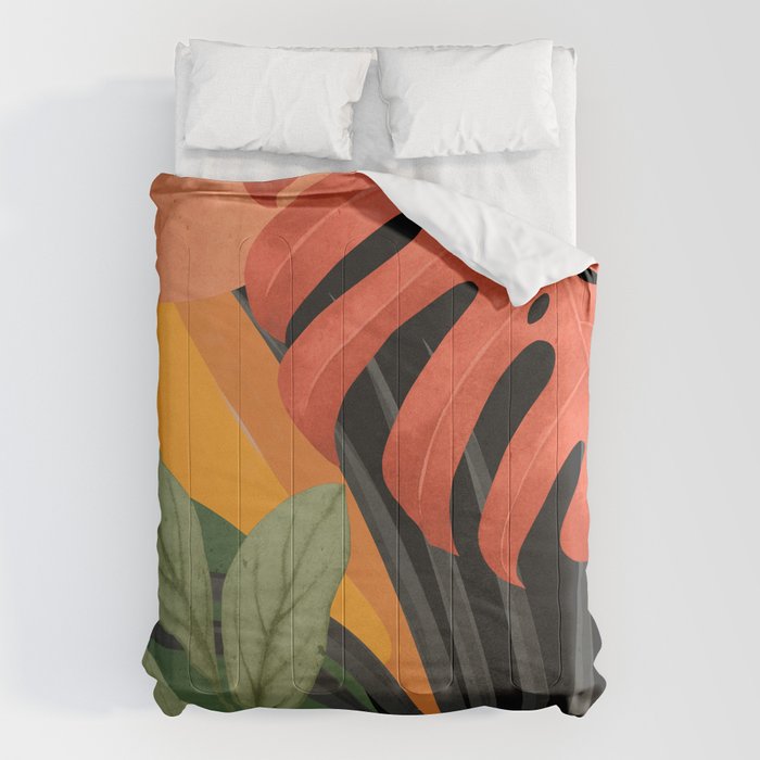 Abstract Art Tropical Leaves 109 Comforter Gallery Image 6