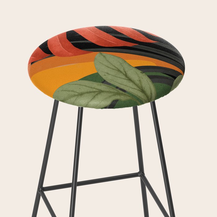 Abstract Art Tropical Leaves 109 Stool Gallery Image 2