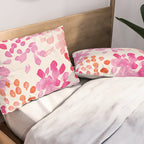 Watercolor flowers in pink and red pattern Pillow Sham Gallery Image 2