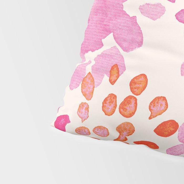Watercolor flowers in pink and red pattern Pillow Sham Gallery Image 4