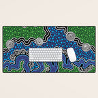 Authentic Aboriginal Art - The River (green) Desk Mat Gallery Image 1