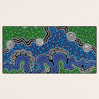 Authentic Aboriginal Art - The River (green) Desk Mat Gallery Image 3