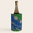 Authentic Aboriginal Art - The River (green) Wine Chiller Gallery Image 3