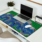 Authentic Aboriginal Art - The River (green) Desk Mat Gallery Image 2