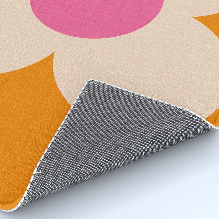 Retro Blossom - orange pink Rug Gallery Image 4
