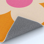 Retro Blossom - orange pink Rug Gallery Image 4