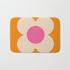 Retro Blossom - orange pink Bath Mat Gallery Image 1