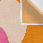 Retro Blossom - orange pink Wall Tapestry Gallery Image 3