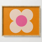 Retro Blossom - orange pink Serving Tray Gallery Image 1