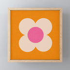 Retro Blossom - orange pink Mini Art Print Gallery Image 1