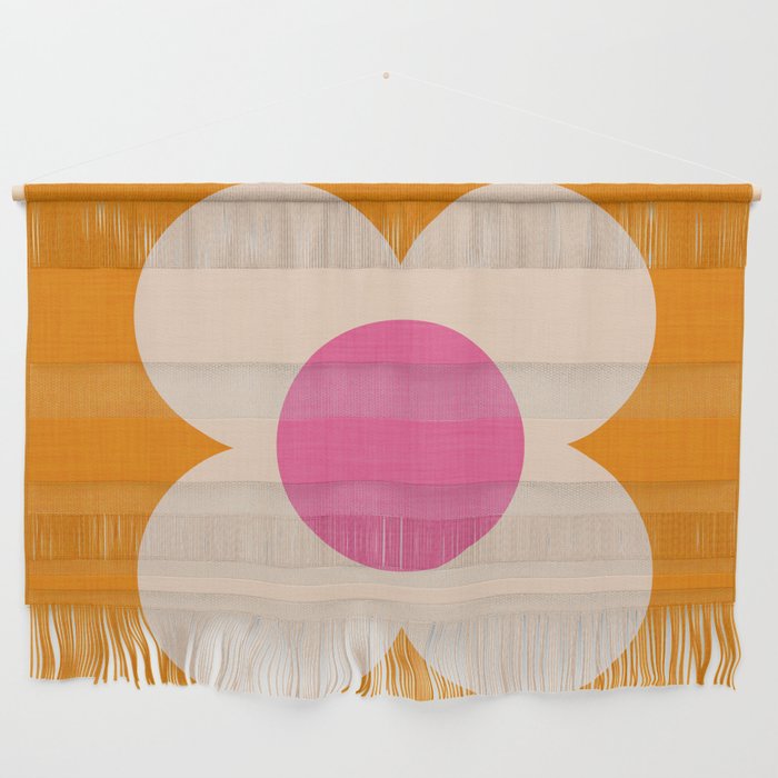 Retro Blossom - orange pink Wall Hanging Gallery Image 1